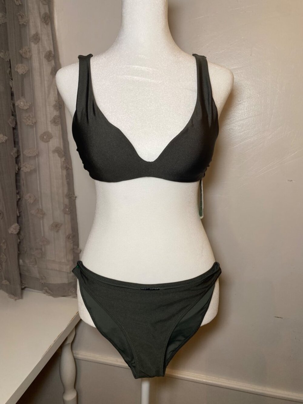 H&M Olive Green Bikini Set XS New With Tags Two Piece Swimwear